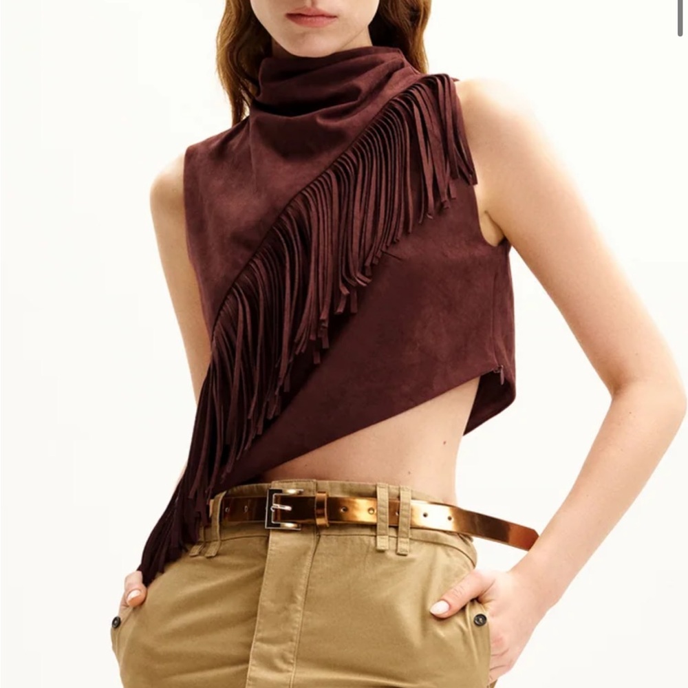 JW PEI Rich Burgundy Top with Fringe